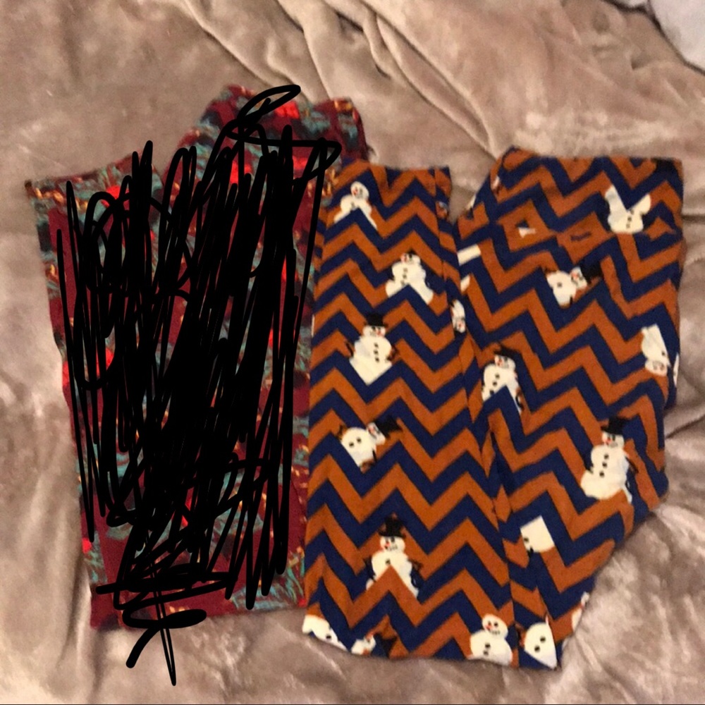 1 pr Holiday LLR Leggings, EUC, OS, snowman